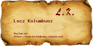 Locz Kolumbusz névjegykártya